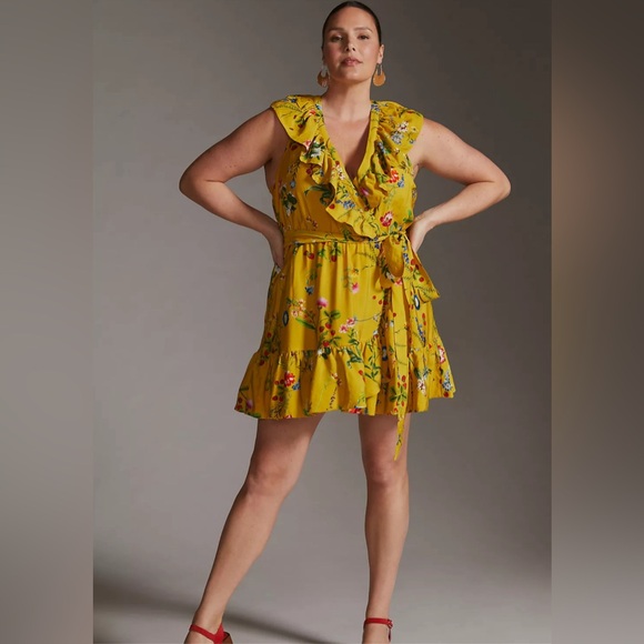 Anthropologie Maeve Floral-Wrap Mini Dress NWT - Picture 13 of 13